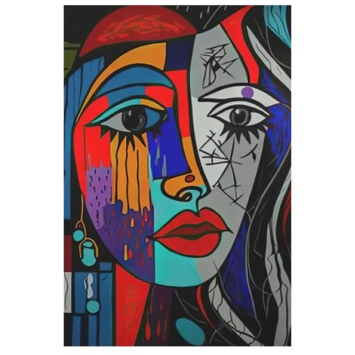 Abstract Portrait Figure Printed on Canvas - Image 4