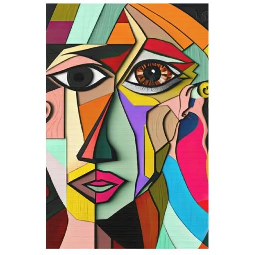 Abstract Portrait Figure Printed on Canvas - Image 5