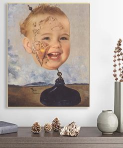 Baby Map of the World by Salvador Dalí Printed on Canvas