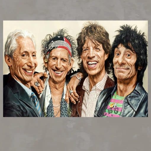 Fun Image of The Rolling Stones Printed on Canvas - Image 3