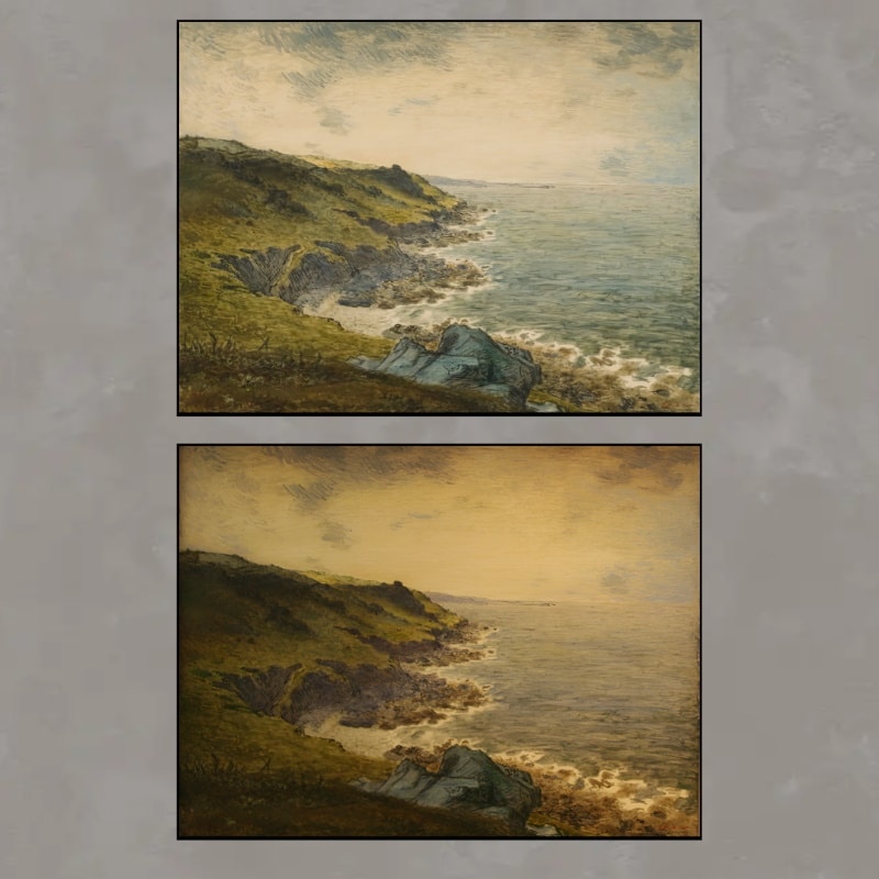 The Cliffs of Gréville by Jean-François Millet Printed on Canvas