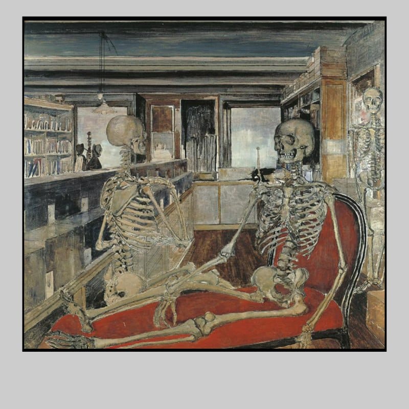 The Skeletons by Paul Delvaux 1944 Printed on Canvas