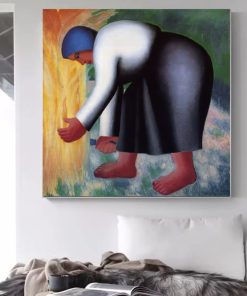 Kazimir Malevich 1932 Woman Reaper Printed on Canvas