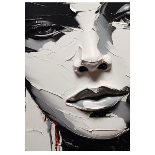 Abstract Beautiful Face Printed on Canvas - Image 2