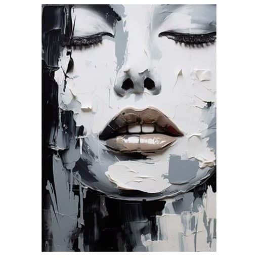 Abstract Beautiful Face Printed on Canvas - Image 3