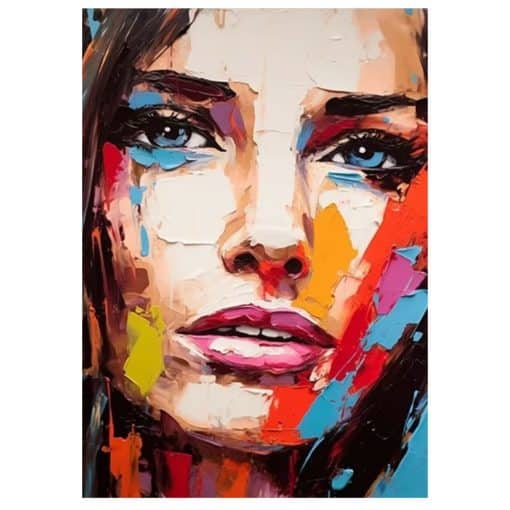 Abstract Beautiful Face Printed on Canvas - Image 4