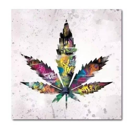 Leaf Graffiti Artwork Printed on Canvas - Image 2