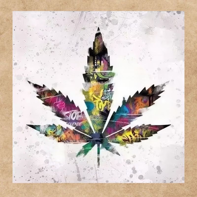 Leaf Graffiti Artwork Printed on Canvas