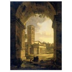 San Giorgio in Velabro in Rome by Antonie Sminck Pitloo 1820
