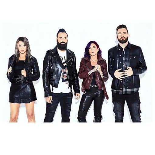 The Skillet Rock Band Printed on Canvas - Image 3
