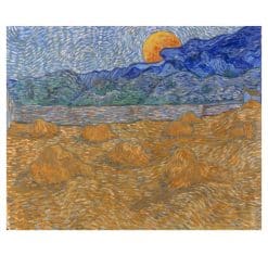 Vincent van Gogh 1889 Landscape with Wheat Sheaves and Rising Moon