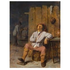 A Boor Asleep by Adriaen Brouwer