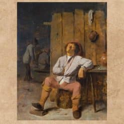 A Boor Asleep by Adriaen Brouwer