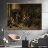 Adriaen van Ostade 1661 Peasants in an Interior Printed on Canvas