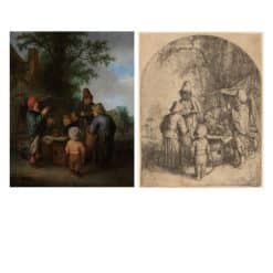 The Quacksalver by Adriaen van Ostade Printed on Canvas