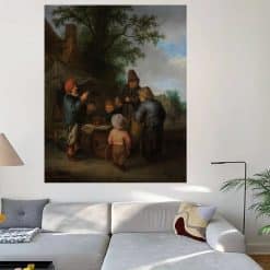 The Quacksalver by Adriaen van Ostade Printed on Canvas