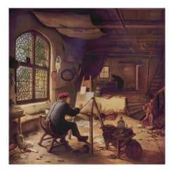 The painter in his Studio by Adriaen van Ostade 1663 (Self-portrait)