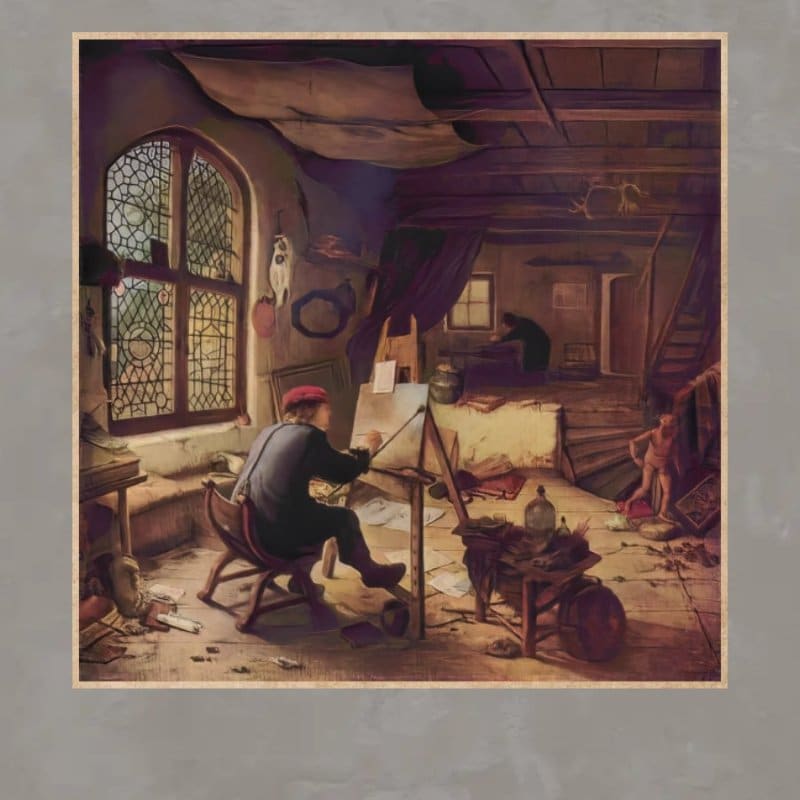The painter in his Studio by Adriaen van Ostade 1663