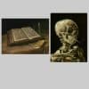 Vincent van Gogh Still Life and a Skeleton Printed on Canvas