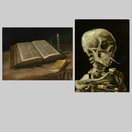 Vincent van Gogh Still Life and a Skeleton Printed on Canvas