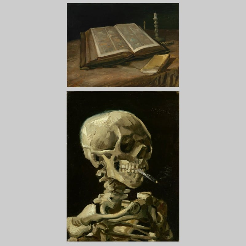 Vincent van Gogh Still Life and a Skeleton Printed on Canvas